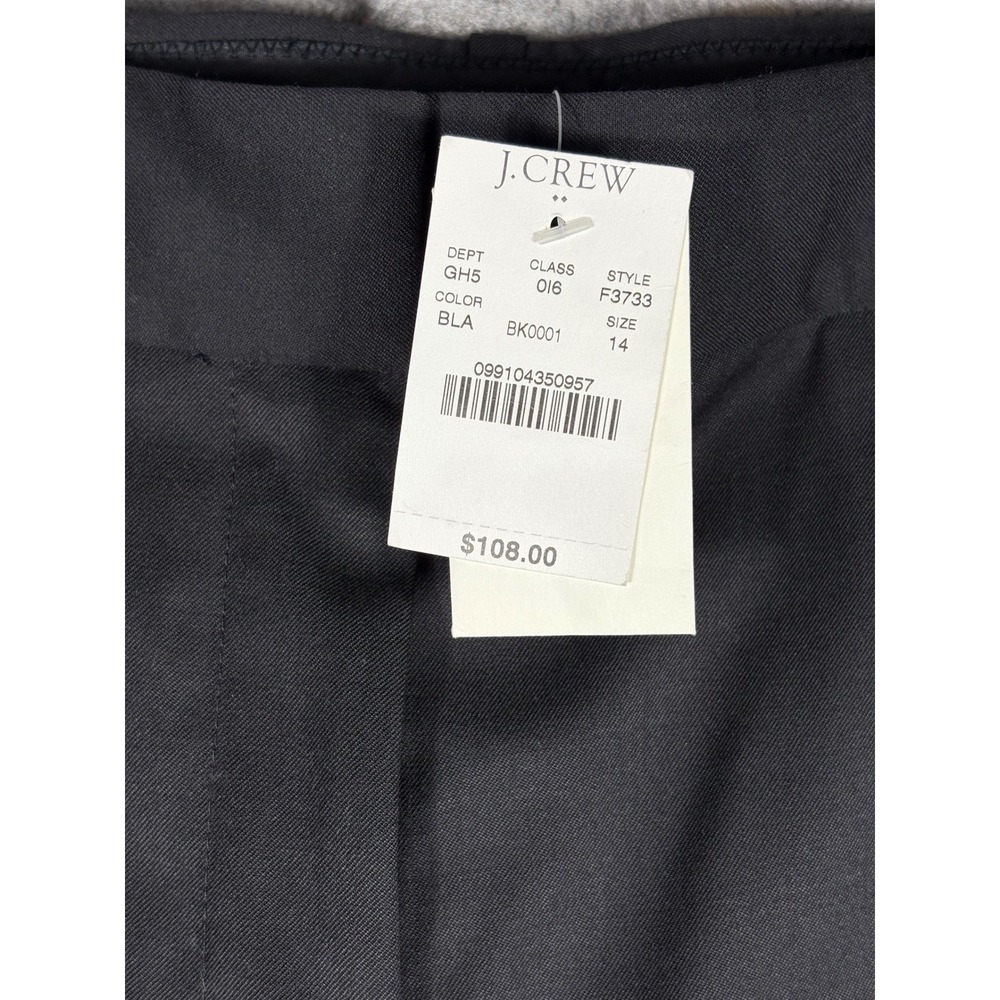 J.Crew Martie Pants Womens 14 Black Bi-Stretch Cotton Full Length F3733 New - Picture 2 of 8
